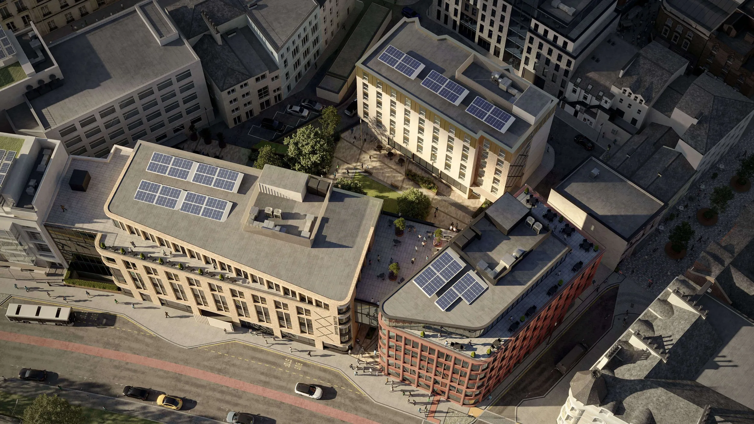 Villiers Square, Douglas: the redevelopment, with rooftop PV